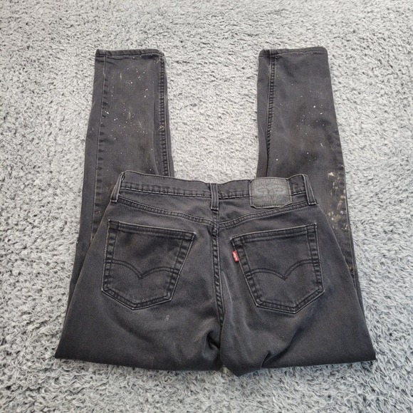 Levis 531 Jeans Mens 29x32 Black Thrashed Normcore Straight Grunge Rocker Chore - Picture 1 of 10